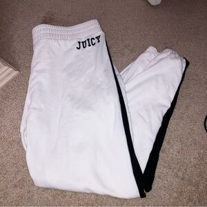 VINTAGE Juicy Couture White Joggers with Black Stripe